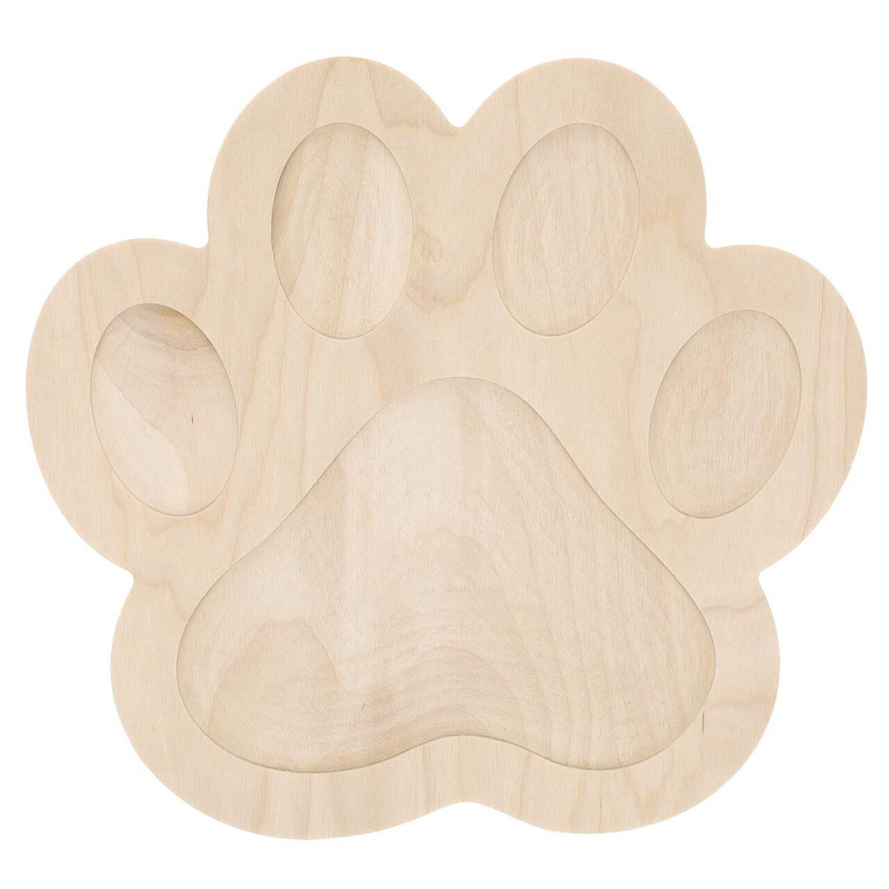 Leisure Art Welled Wood Surface, Paw Print, 10" X 10.6", For Wooden Trays, Crafts And Decorations, Welled Center For Resin Design Or Paint - Decoupage, Engraving, Wood Burning